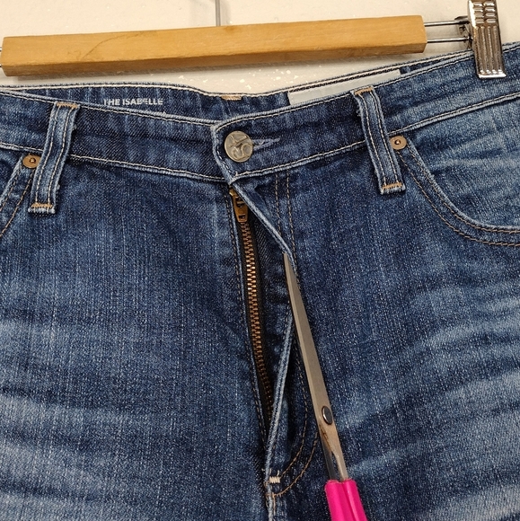 AG Adriano Goldschmied The Isabelle Denim High Rise Straight Crop Jeans Size 31R - Picture 7 of 16